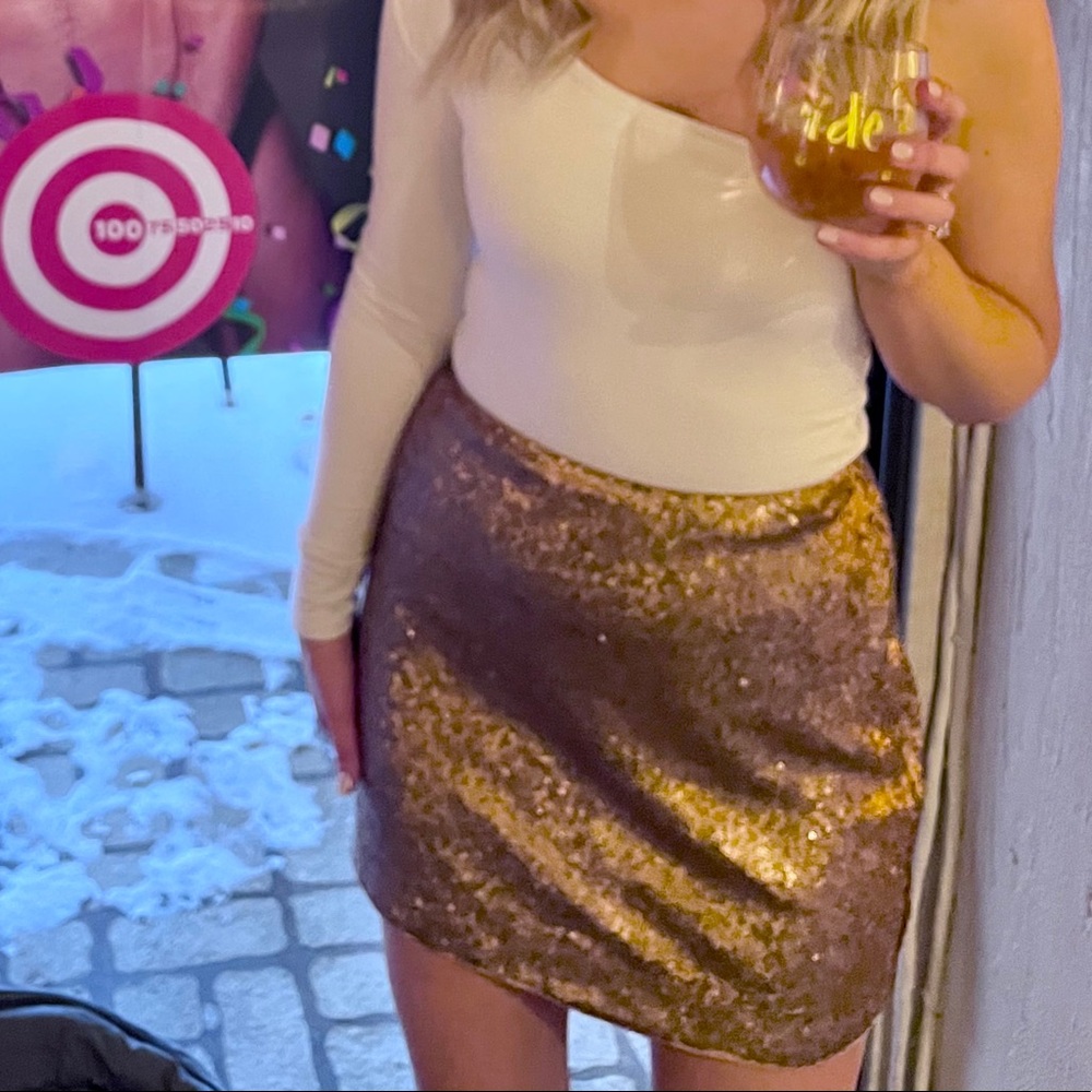 Abercrombie Sequin Skirt & 1 shoulder bodysuit